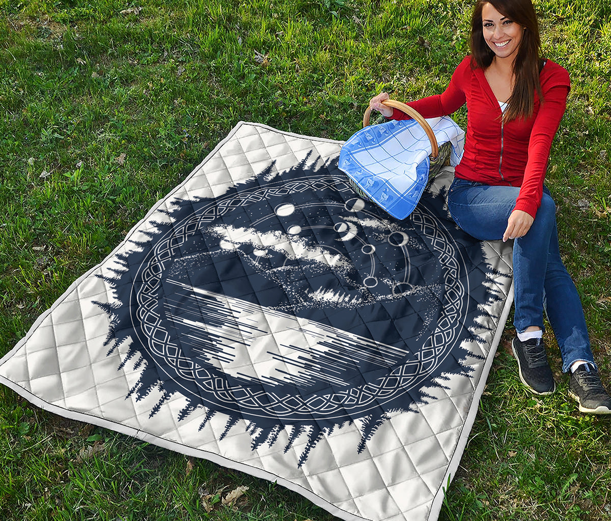 Mystical Lunar Phase Print Quilt