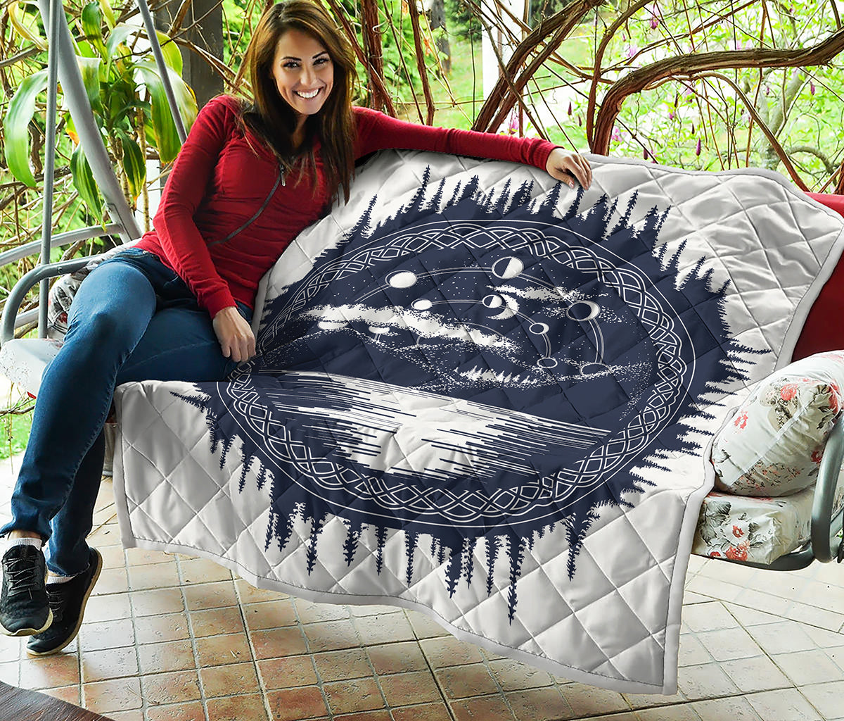 Mystical Lunar Phase Print Quilt