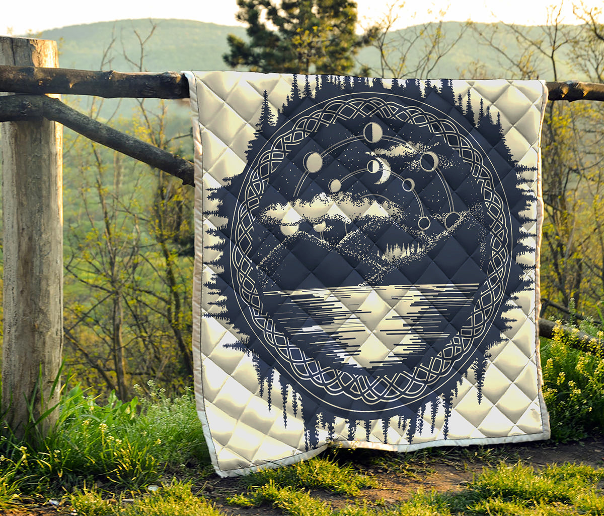 Mystical Lunar Phase Print Quilt