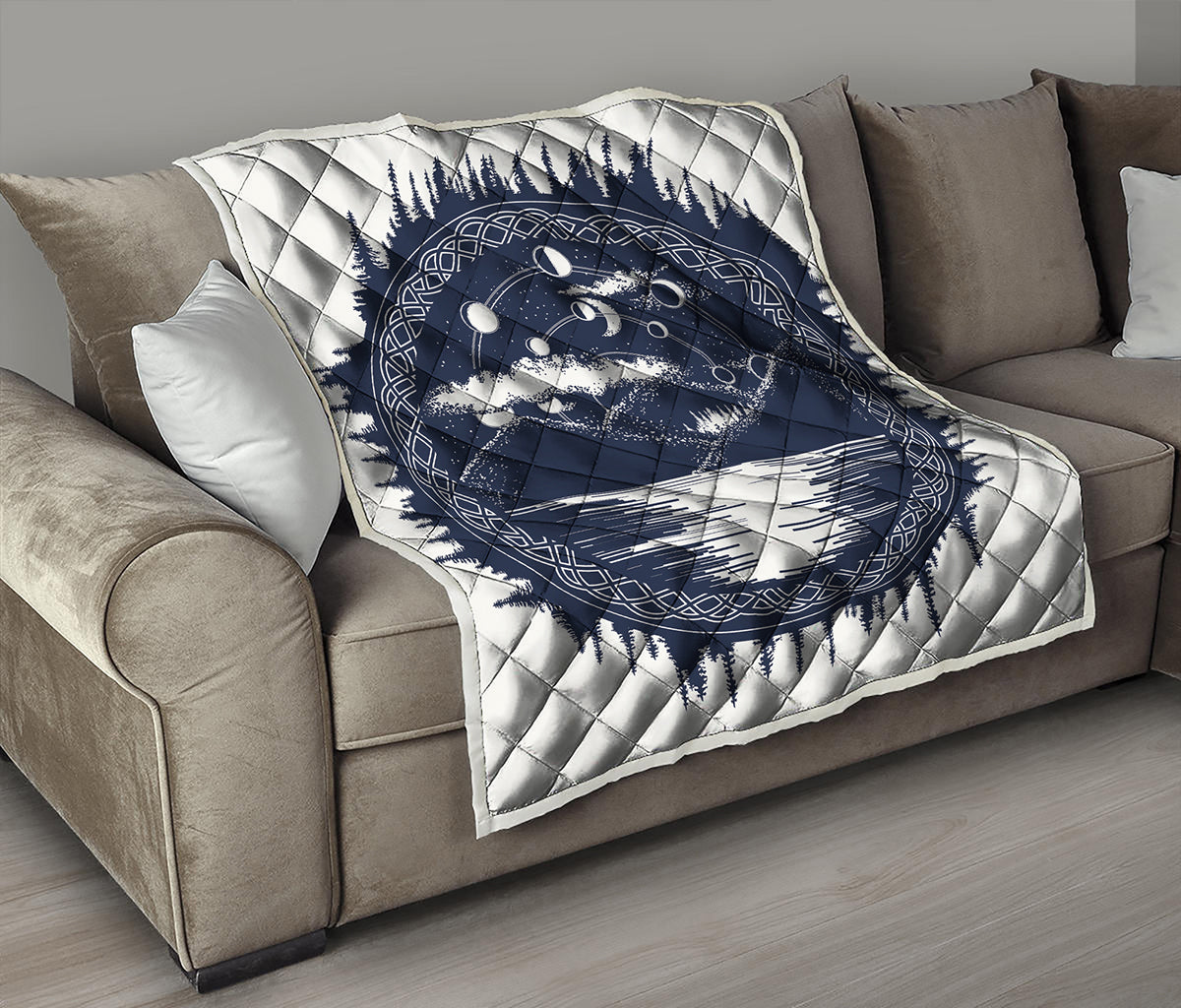Mystical Lunar Phase Print Quilt