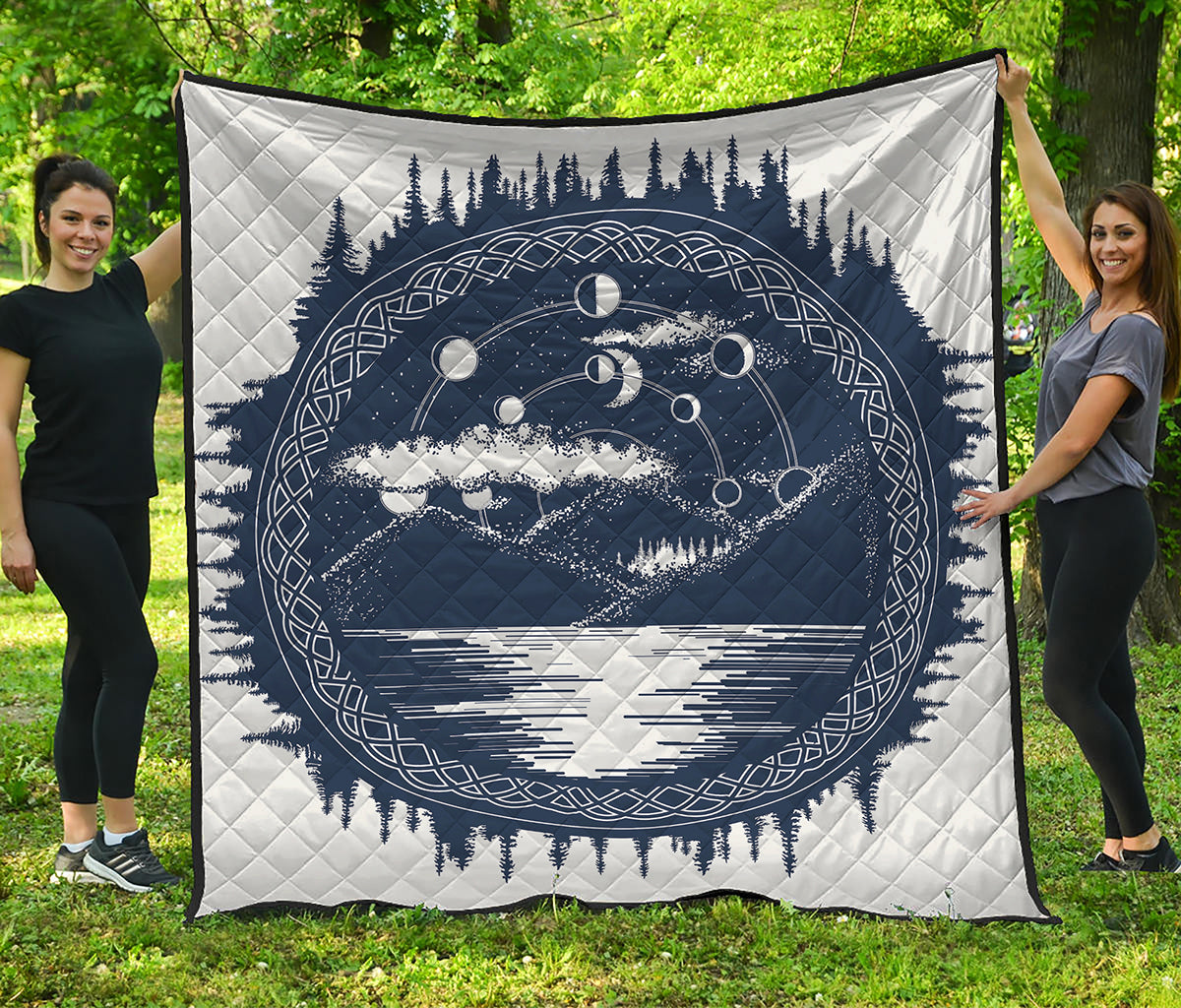 Mystical Lunar Phase Print Quilt