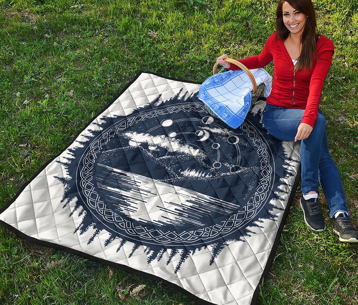 Mystical Lunar Phase Print Quilt