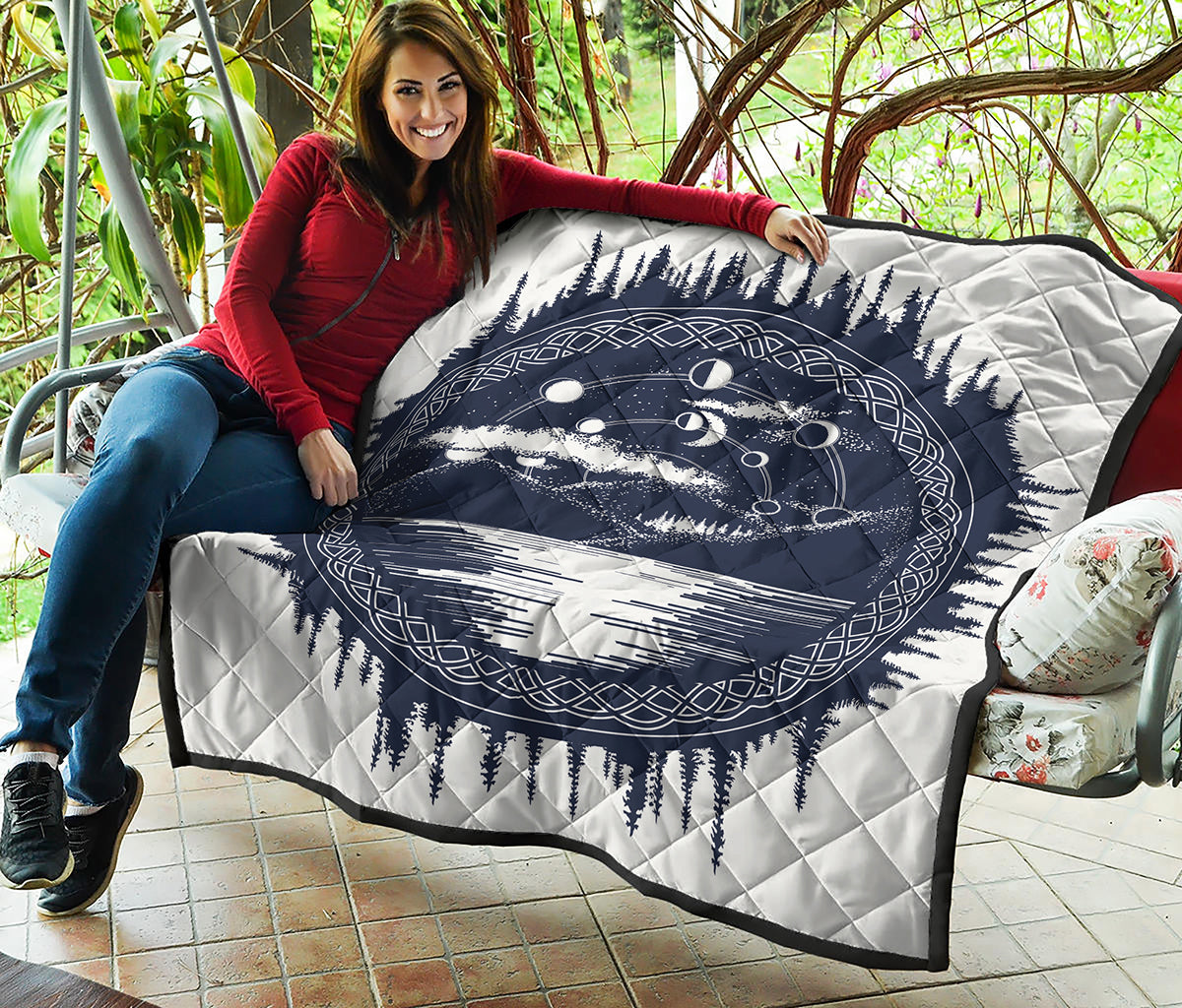Mystical Lunar Phase Print Quilt