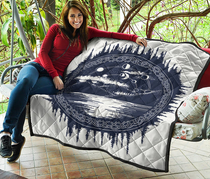 Mystical Lunar Phase Print Quilt