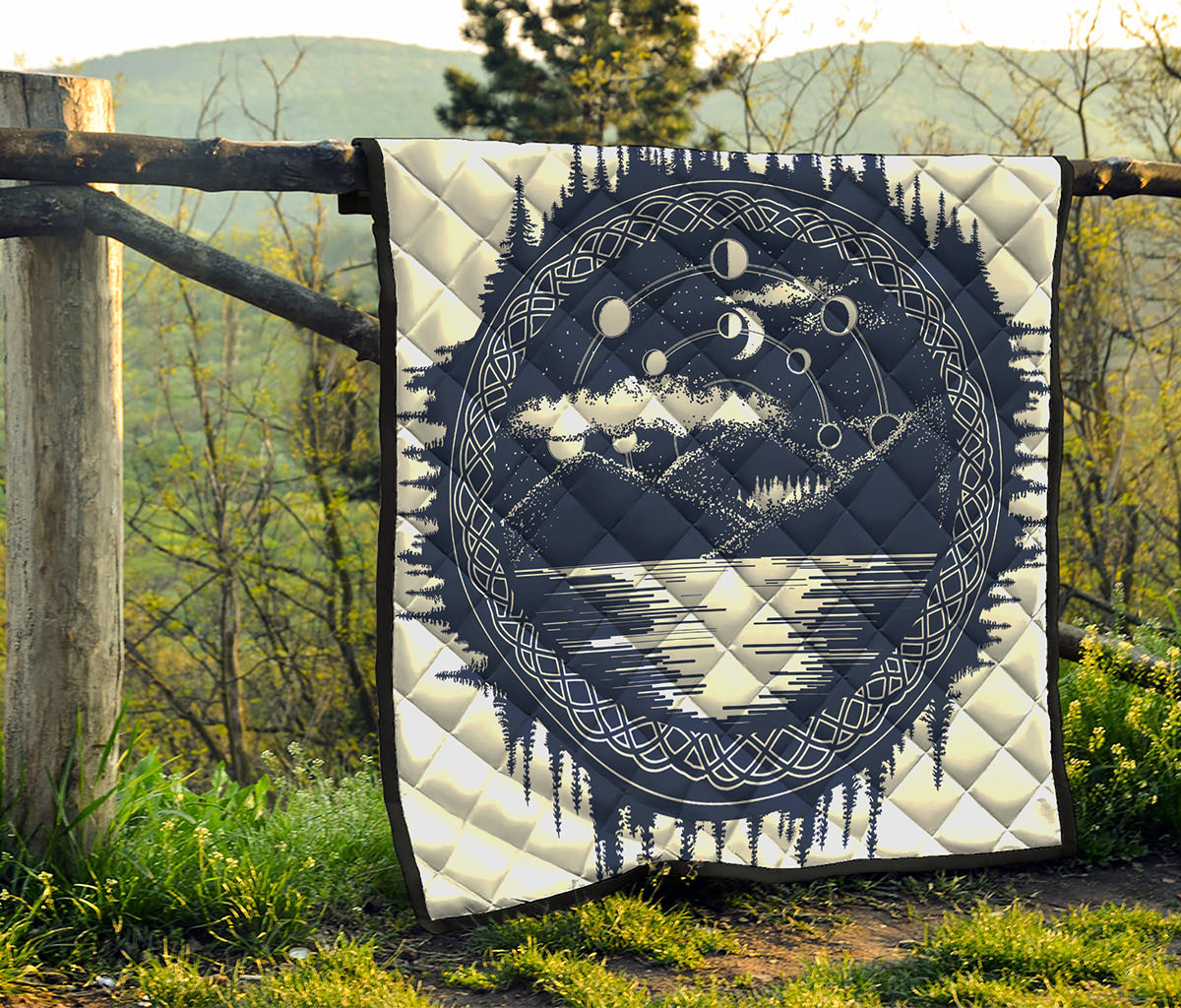 Mystical Lunar Phase Print Quilt