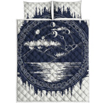 Mystical Lunar Phase Print Quilt Bed Set