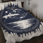 Mystical Lunar Phase Print Quilt Bed Set