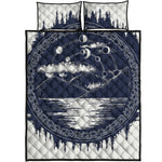 Mystical Lunar Phase Print Quilt Bed Set