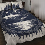 Mystical Lunar Phase Print Quilt Bed Set