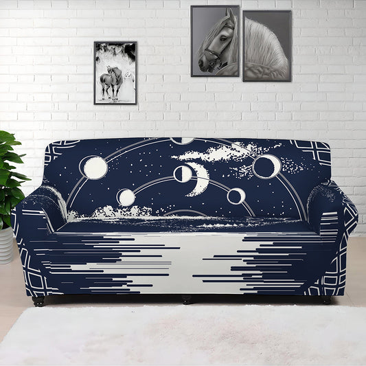 Mystical Lunar Phase Print Sofa Cover