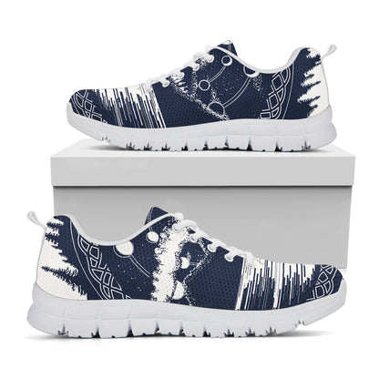 Mystical Lunar Phase Print White Sneakers