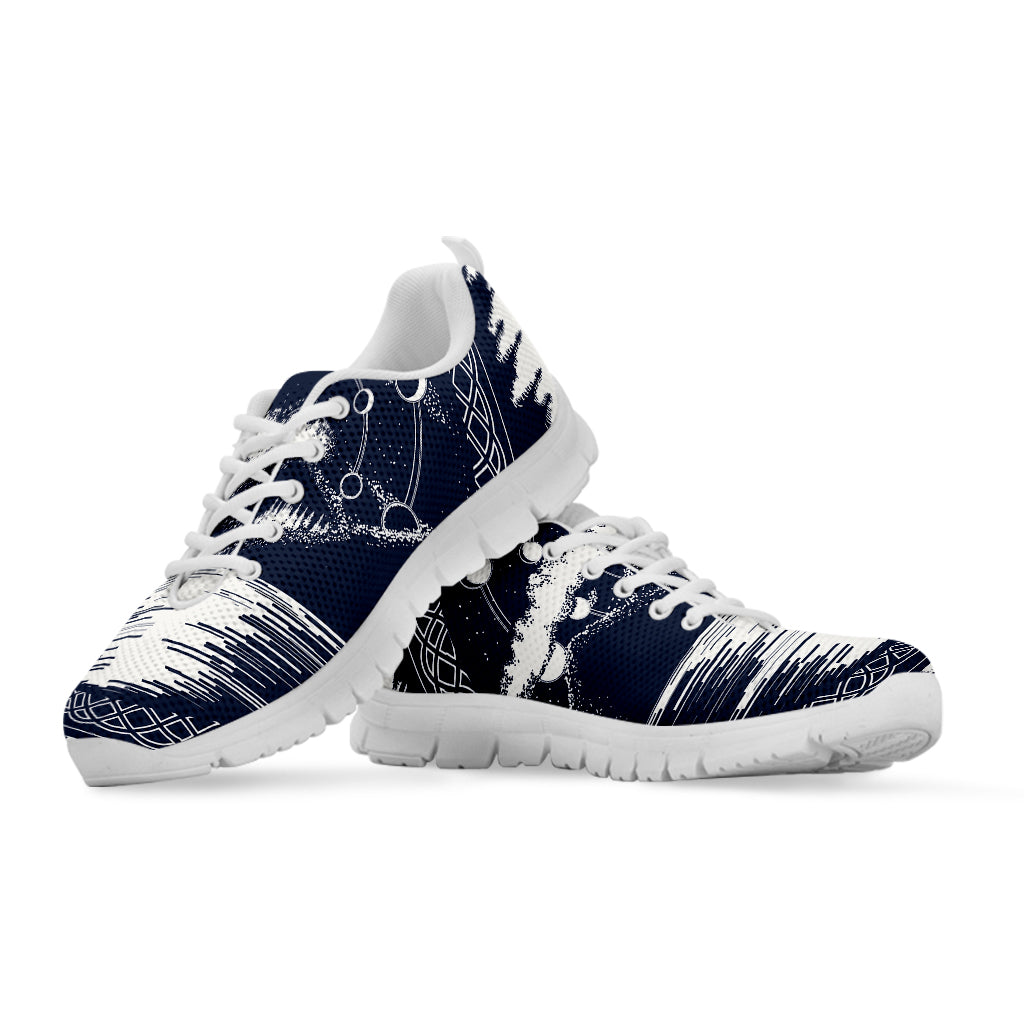 Mystical Lunar Phase Print White Sneakers