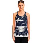 Mystical Lunar Phase Print Women's Racerback Tank Top