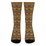 Native African Tribal Pattern Print Crew Socks