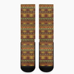 Native African Tribal Pattern Print Crew Socks