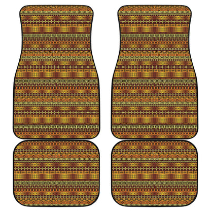 Native African Tribal Pattern Print Front and Back Car Floor Mats