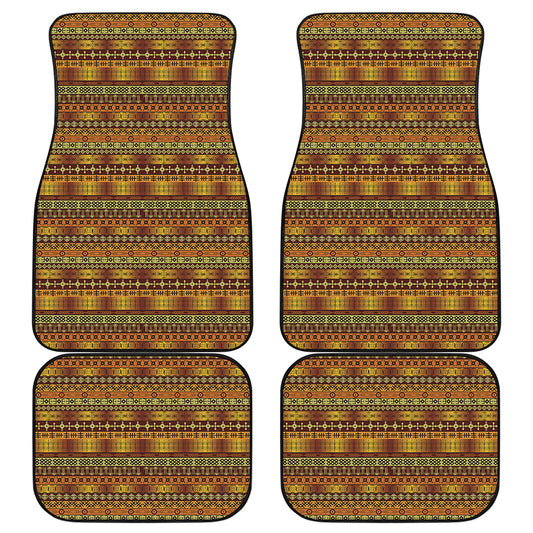 Native African Tribal Pattern Print Front and Back Car Floor Mats