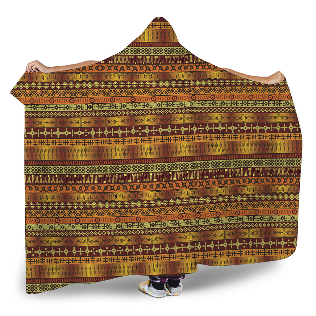 Native African Tribal Pattern Print Hooded Blanket