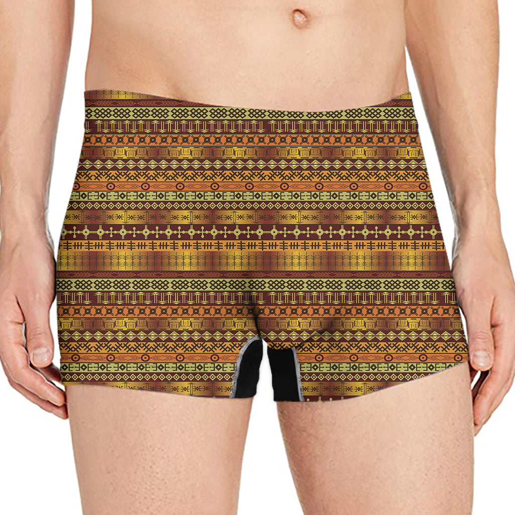 Native African Tribal Pattern Print Men's Boxer Briefs