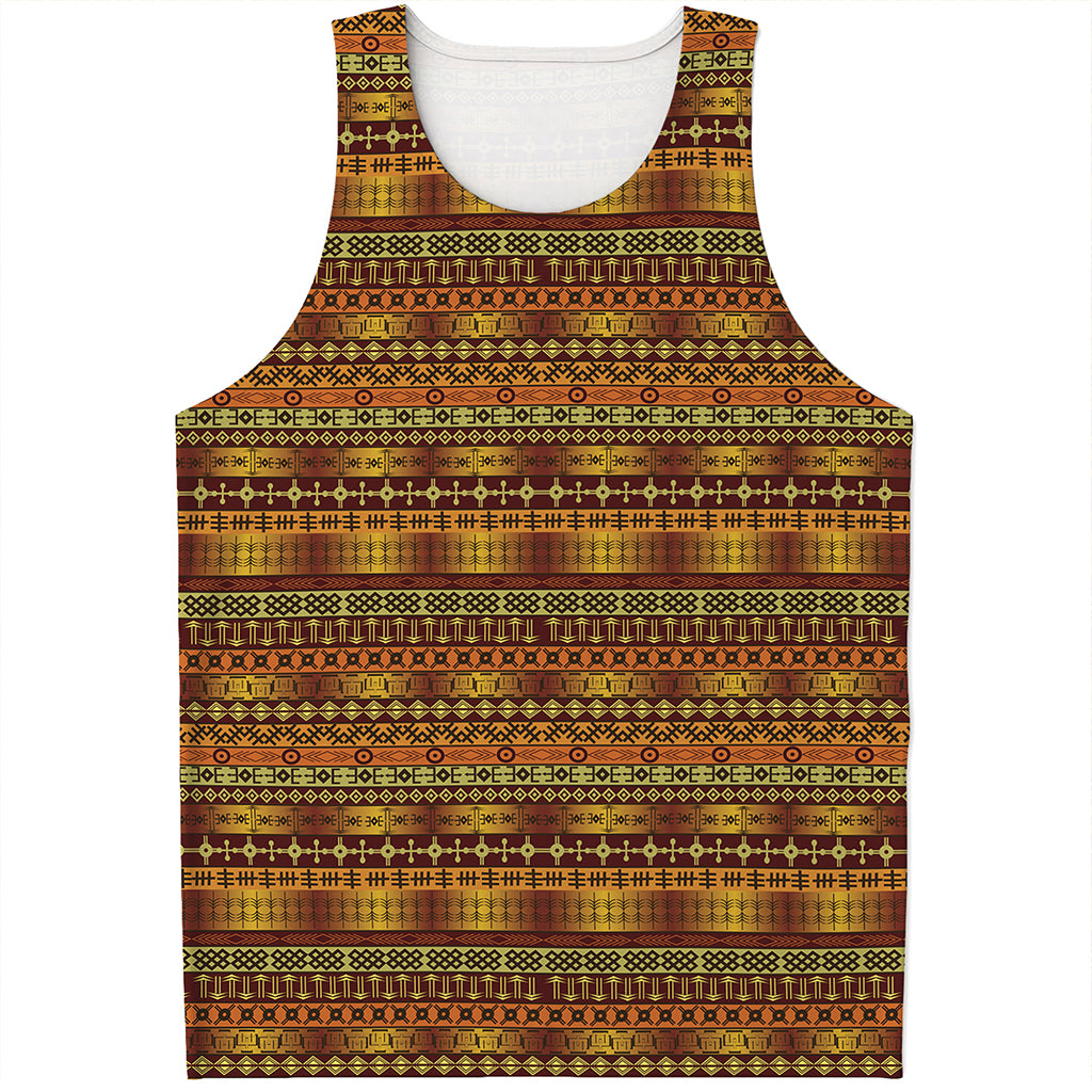 Native African Tribal Pattern Print Men's Tank Top