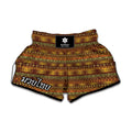 Native African Tribal Pattern Print Muay Thai Boxing Shorts