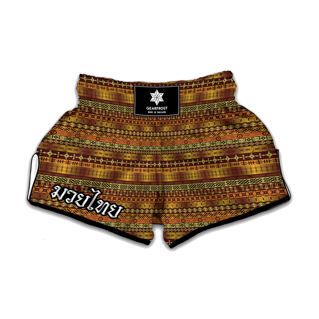 Native African Tribal Pattern Print Muay Thai Boxing Shorts