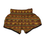 Native African Tribal Pattern Print Muay Thai Boxing Shorts