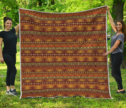 Native African Tribal Pattern Print Quilt