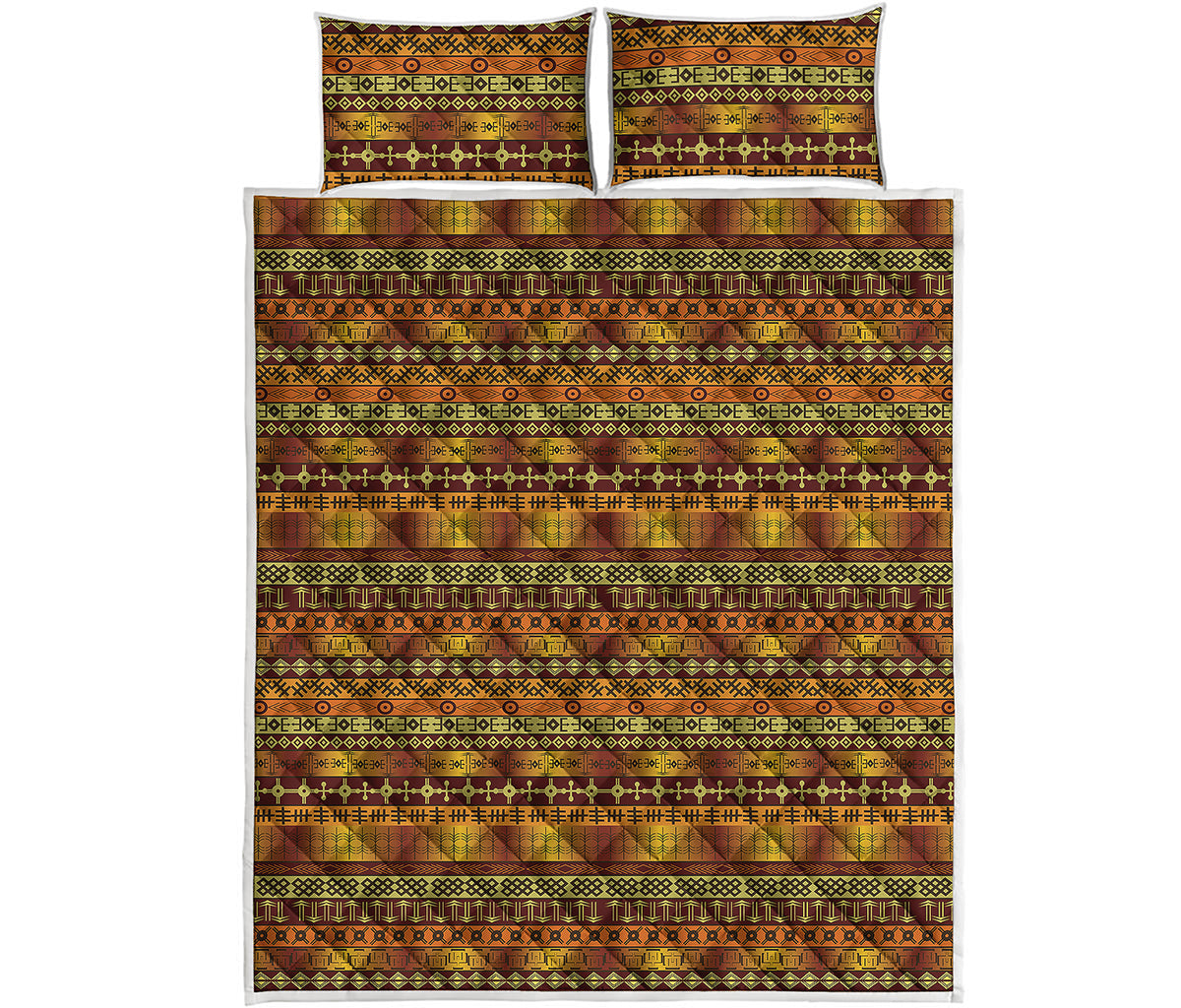 Native African Tribal Pattern Print Quilt Bed Set