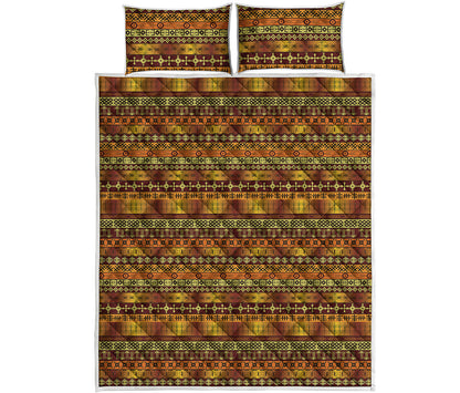 Native African Tribal Pattern Print Quilt Bed Set