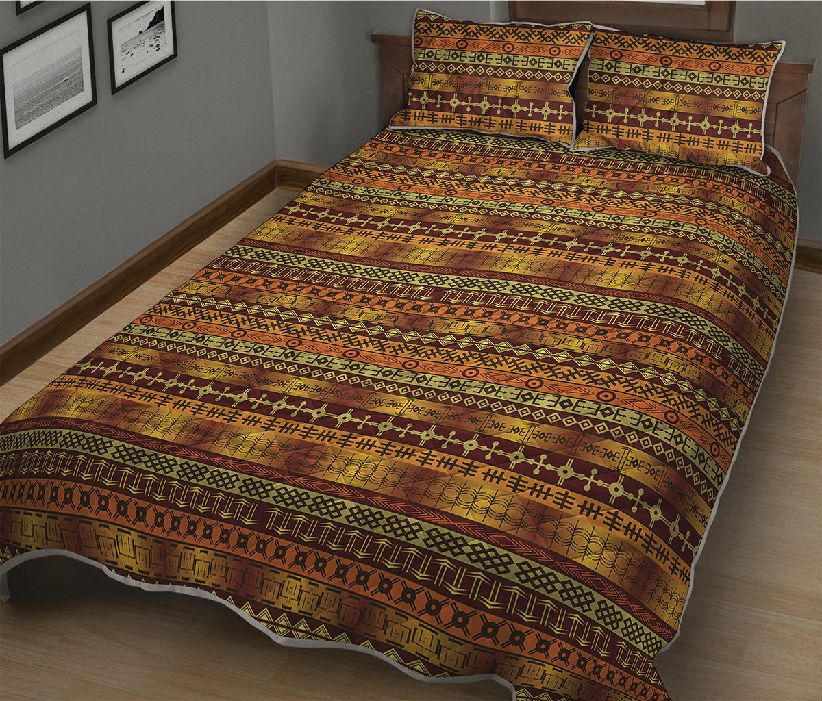 Native African Tribal Pattern Print Quilt Bed Set