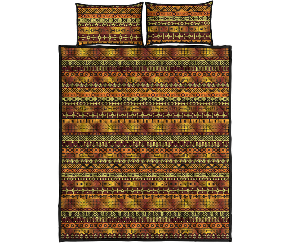 Native African Tribal Pattern Print Quilt Bed Set