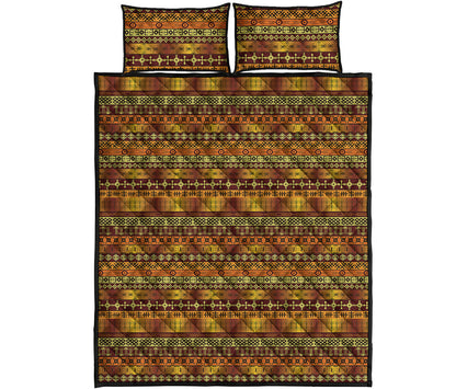 Native African Tribal Pattern Print Quilt Bed Set