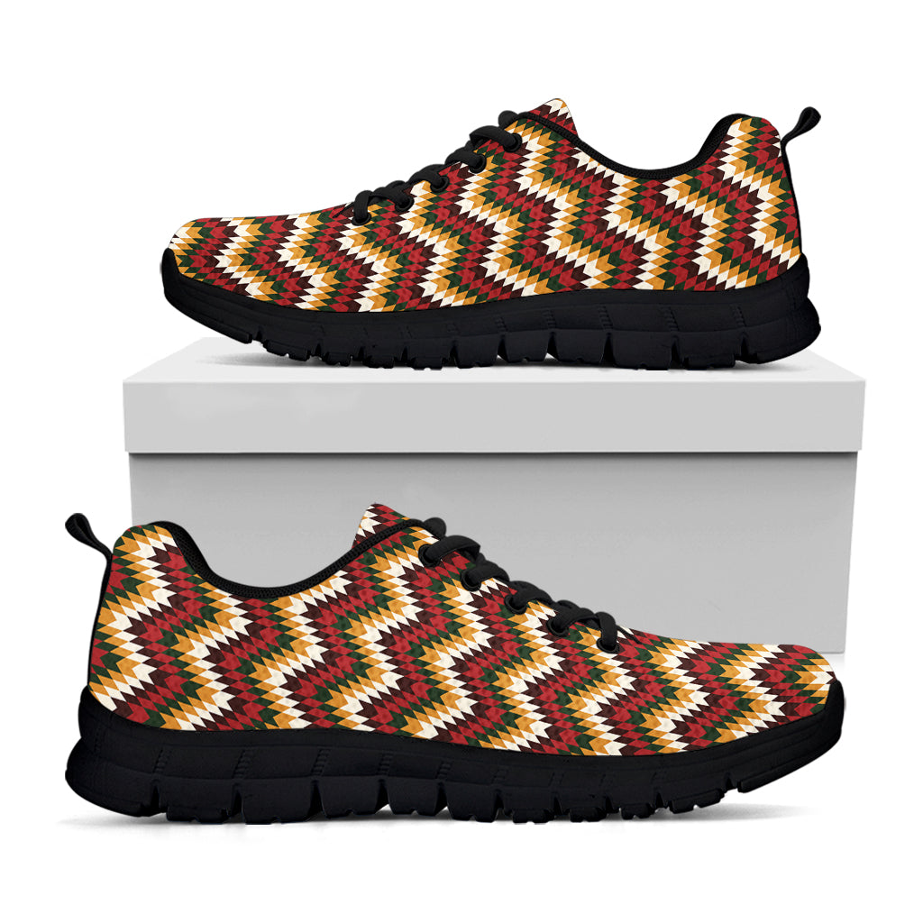 Native American Chevron Tribal Print Black Sneakers