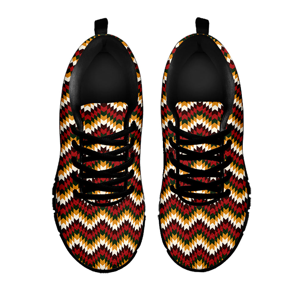 Native American Chevron Tribal Print Black Sneakers