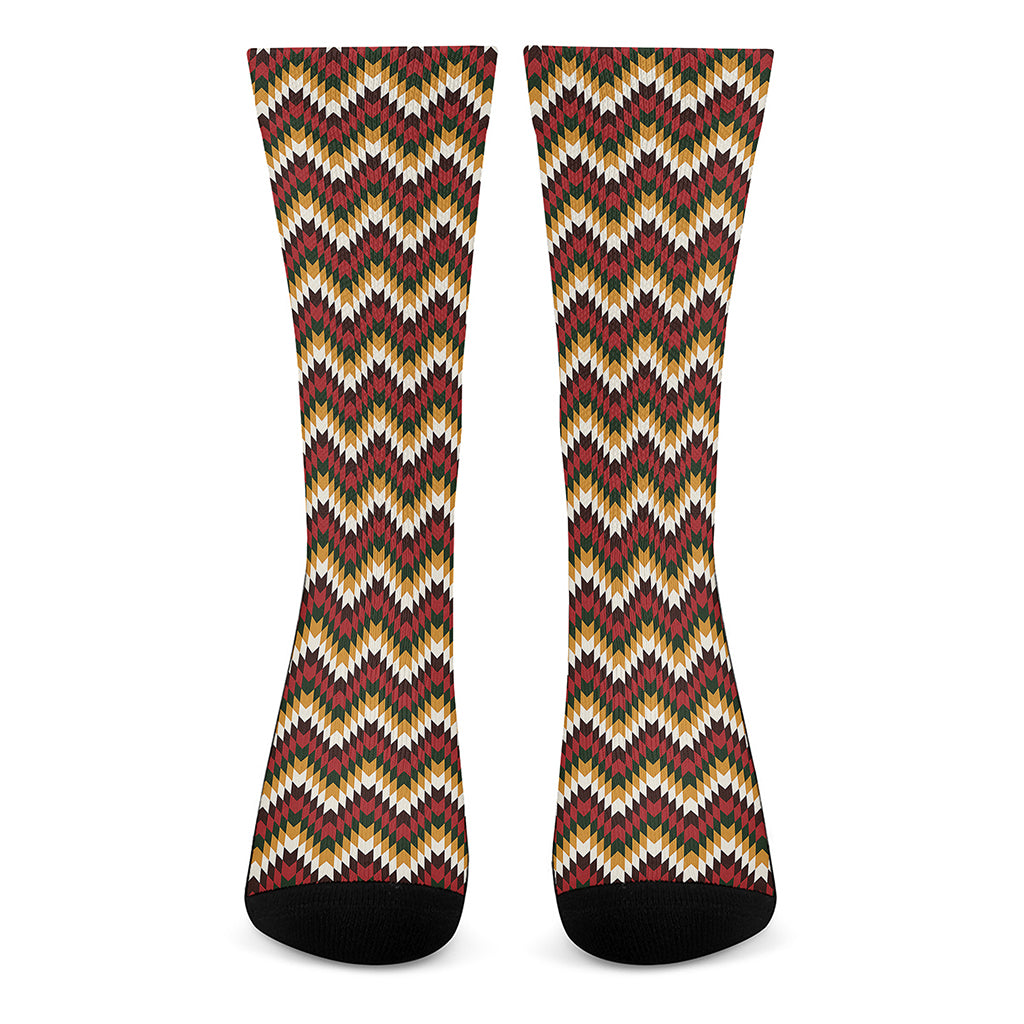 Native American Chevron Tribal Print Crew Socks