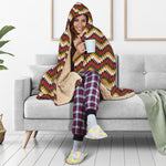 Native American Chevron Tribal Print Hooded Blanket