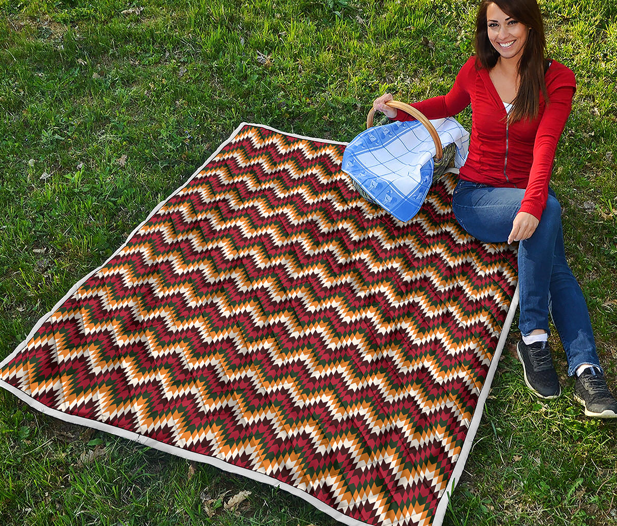 Native American Chevron Tribal Print Quilt