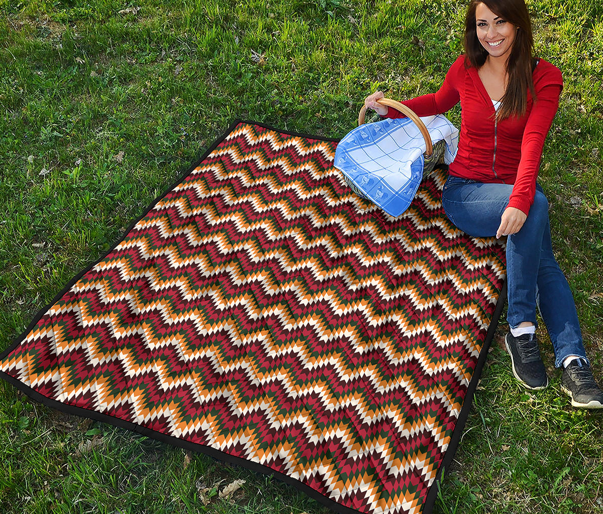 Native American Chevron Tribal Print Quilt