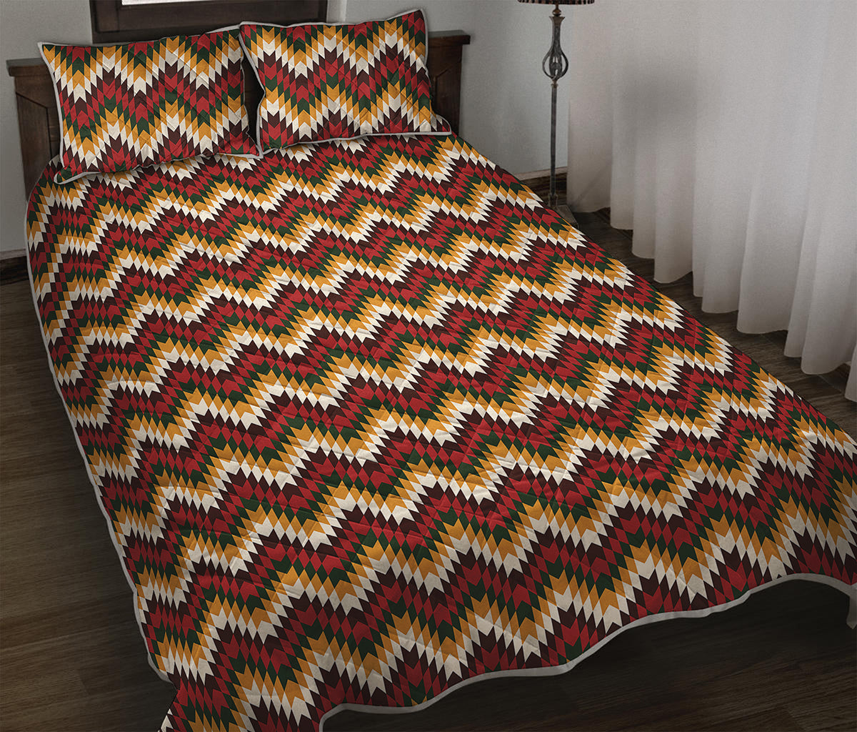 Native American Chevron Tribal Print Quilt Bed Set