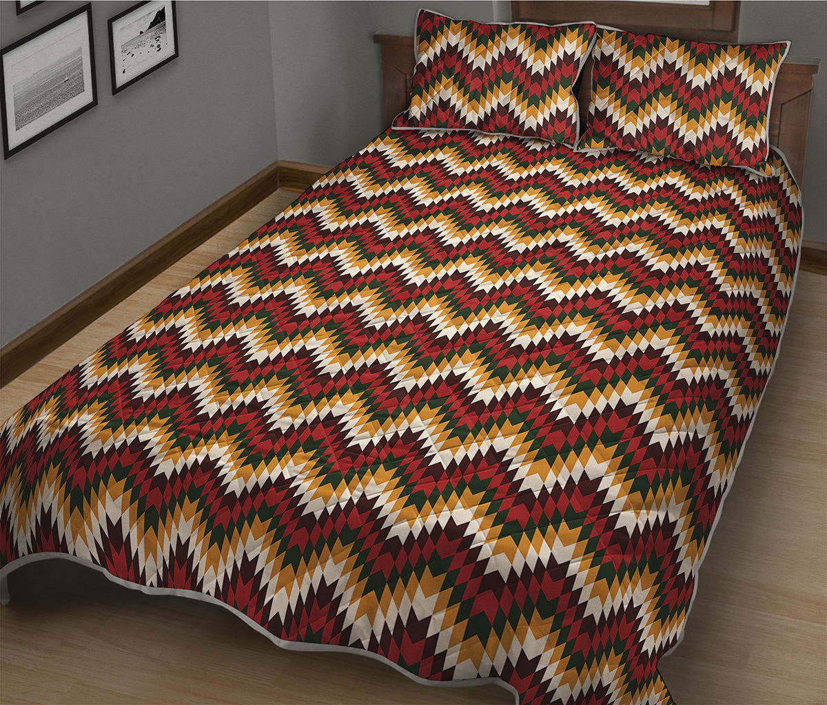 Native American Chevron Tribal Print Quilt Bed Set