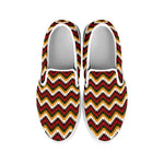 Native American Chevron Tribal Print White Slip On Shoes