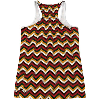 Native American Chevron Tribal Print Women's Racerback Tank Top