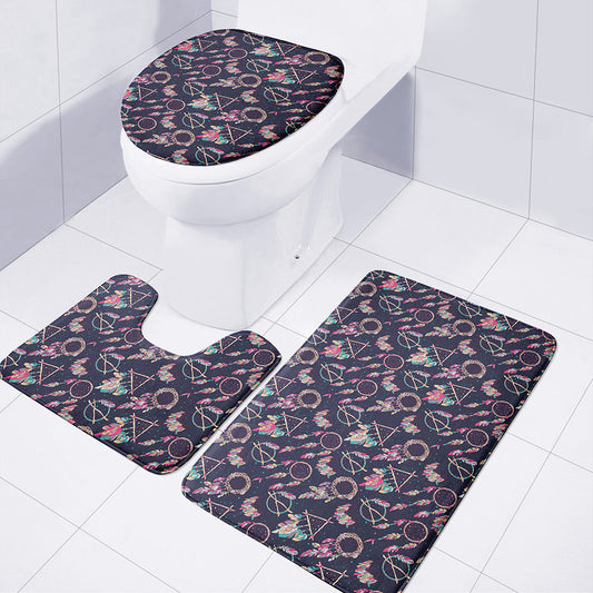 Native American Dream Catcher Print 3 Piece Bath Mat Set