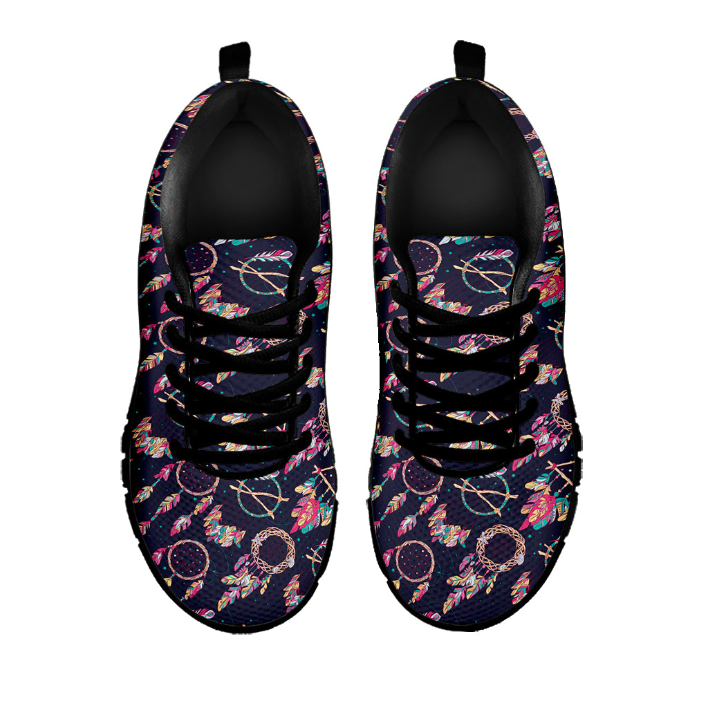 Native American Dream Catcher Print Black Sneakers