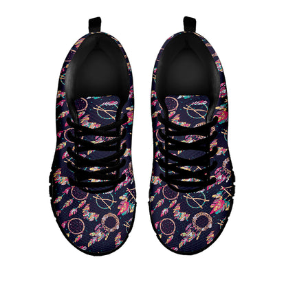 Native American Dream Catcher Print Black Sneakers