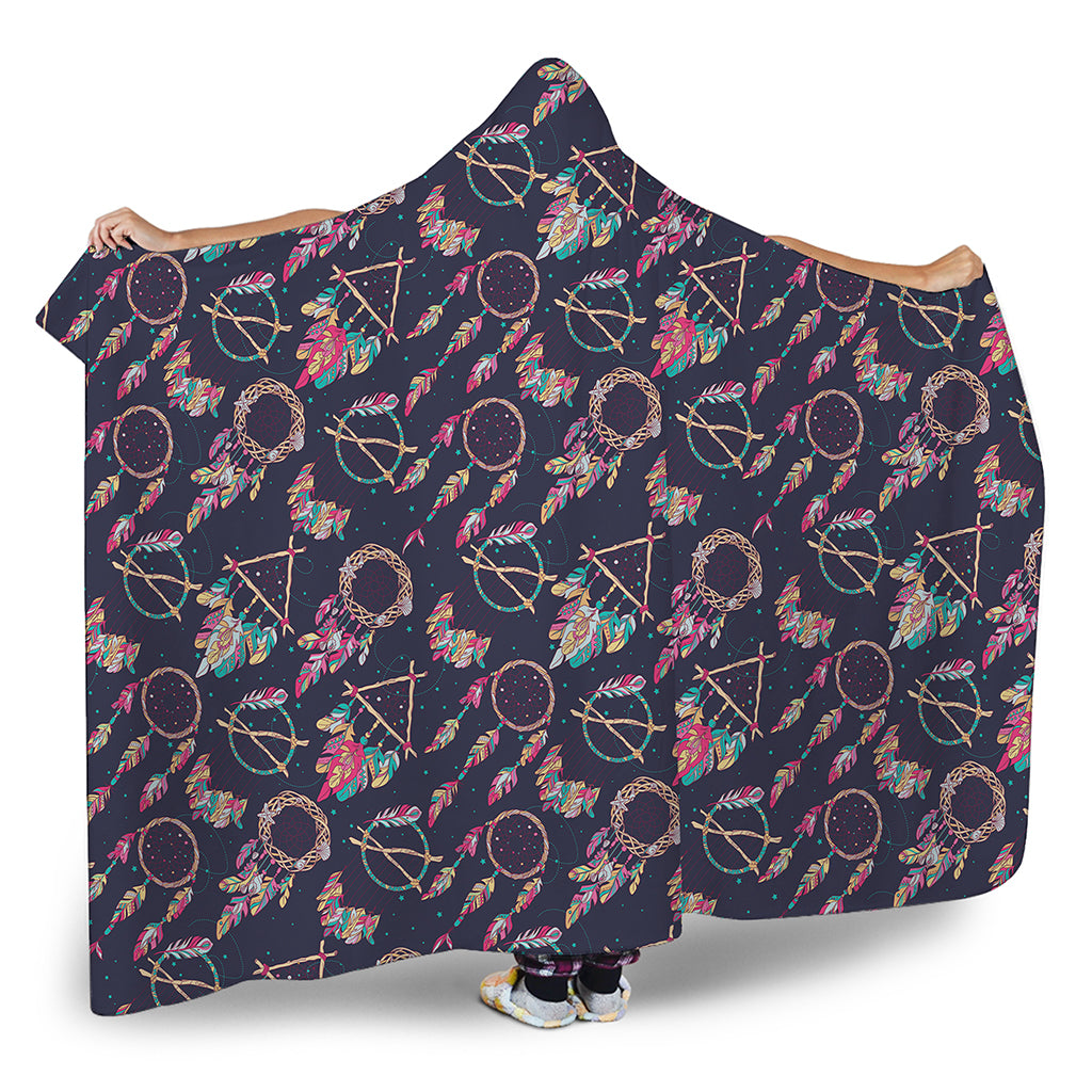 Native American Dream Catcher Print Hooded Blanket