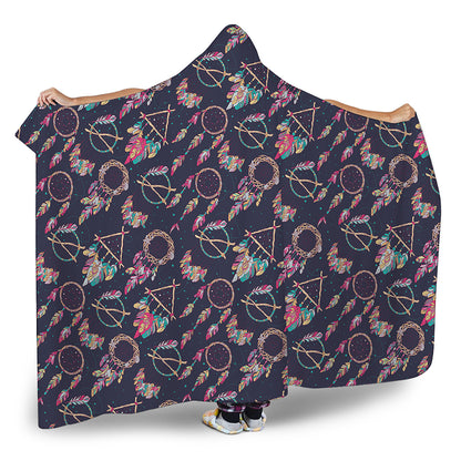 Native American Dream Catcher Print Hooded Blanket