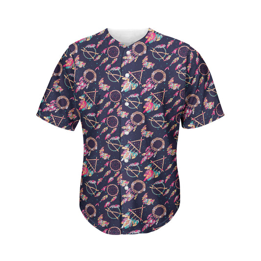 Native American Dream Catcher Print Men's Baseball Jersey