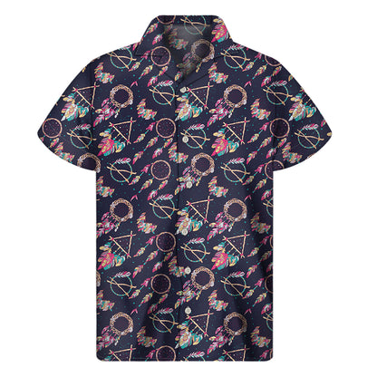 Native American Dream Catcher Print Men's Short Sleeve Shirt